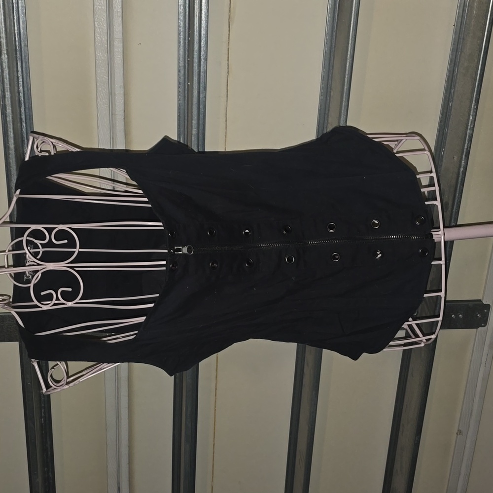 Lip Service Zip Skull Lace Bustier L